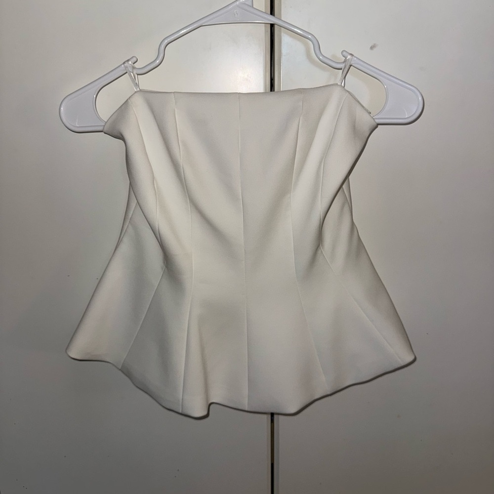 Zara White Strapless  Top